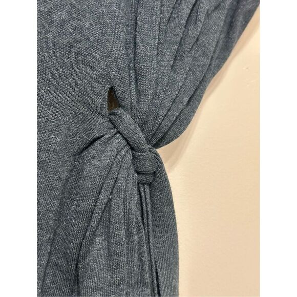 AllSaints Shera Knit Belted Side Tie Short Sleeve Dark Gray Women's Top Small - Picture 4 of 11